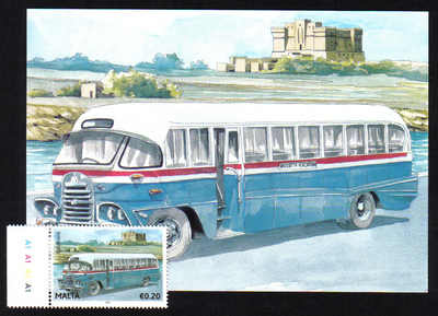 Malta Stamps Maximum Postcard 2011 No 24 Buses Transport With Stamp - MINT