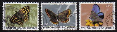 Cyprus Stamps SG 604-06 1983 Butterflies - USED (e235)