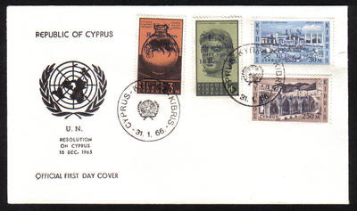 Cyprus Stamps SG 270-73 1966 United Nations Resolution overprint - Official