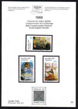 North Cyprus Stamps Leaflet 074 1988 Paintings
