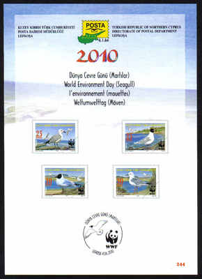 North Cyprus Stamps Leaflet 244 2010 World environment day Seagulls