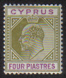 Cyprus Stamps SG 054 1903 Four Piastre - MLH (g508)