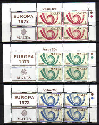 Malta Stamps SG 0501-03 1973 Europa - Block of 4 MINT (g531)