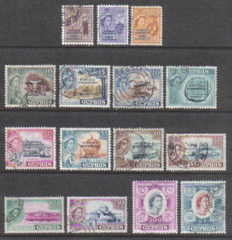 Cyprus Stamps SG 188-202 1962 Republic Definitives Views - USED (g705)