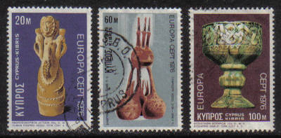 Cyprus Stamps SG 452-54 1976 Europa Ceramics - USED (g730)