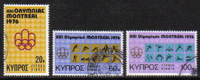 Cyprus Stamps SG 471-73 1976 Montreal Olympic Games - USED (g779)