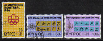 Cyprus Stamps SG 471-73 1976 Montreal Olympic Games - USED (g780)