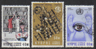 Cyprus Stamps SG 475-77 1976 Anniversaries and Events - USED (g781)