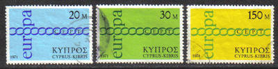 Cyprus Stamps SG 372-74 1971 Europa Chain - USED (g762)