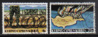 Cyprus Stamps SG 639-40 1984 Turkish Landings - USED (g838)