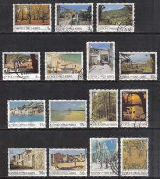 Cyprus Stamps SG 648-62 1985 6th Definitives Scenes - USED (g880)