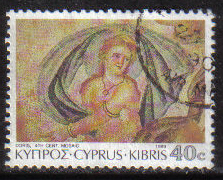 Cyprus Stamps SG 767 1989 7th Definitives Mosaics 40 Cent - USED (g884)