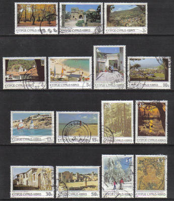 Cyprus Stamps SG 648-62 1985 6th Definitives Scenes - USED (g968)