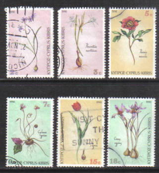 Cyprus Stamps SG 785-90 1990 Wild Flowers - USED (h137)