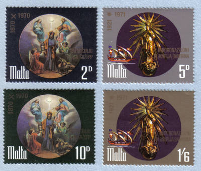 Malta Stamps SG 0452-55 1971 St Joeseph Our lady of Victories - MINT