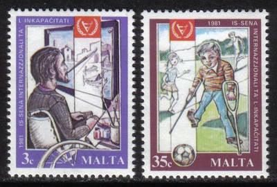 Malta Stamps SG 0663-64 1981 Disabled persons - MINT