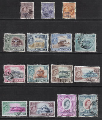 Cyprus Stamps SG 188-202 1962 Republic Definitives Views - USED (h407)