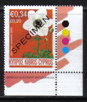 Cyprus Stamps SG 1159 2008 Anemone 34c - Specimen MINT (h405)