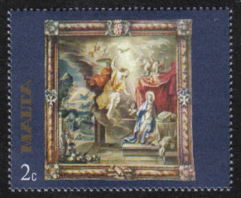 Malta Stamps SG 0576 1977 2c Rubens Flemish Tapestries  - MINT
