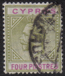Cyprus Stamps SG 095 1921 Four Piastres - USED (h415)