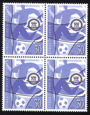 Cyprus Stamps SG 1069 2004 FIFA Football - Block of 4 MINT