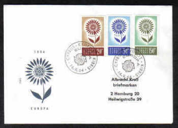 Cyprus Stamps SG 249-51 1964 Europa Flower - Unofficial FDC (a355)