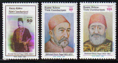 North Cyprus Stamps SG 220-22 1987 Turkish Cypriot Personalities - MINT
