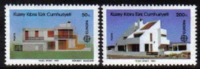 North Cyprus Stamps SG 210-11 1987 Europa Modern architecture - MINT