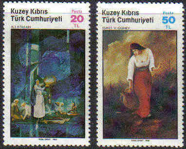 North Cyprus Stamps SG 176-77 1985 Art 4th Series - MINT
