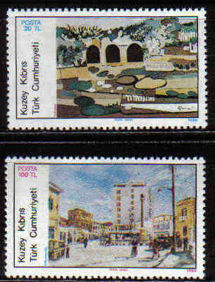 North Cyprus Stamps SG 185-86 1986 Art 5th Series - MINT