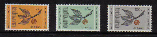 Cyprus stamps SG 267-69 1965 EUROPA Sprig