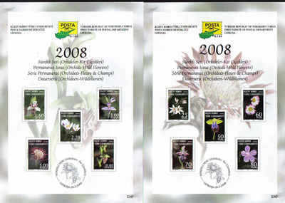 North Cyprus Stamps Leaflet 230 - 2008 Orchids wild flowers
