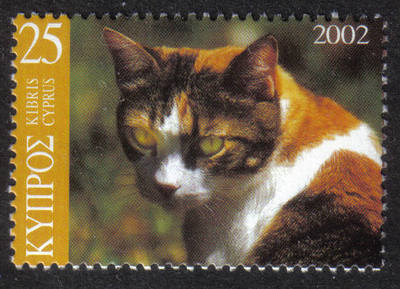 Cyprus Stamps SG 1027 2002 Cat Tortoiseshell and White 25c - MINT