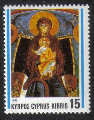 Cyprus Stamps SG 828 1992 15c Christmas Church Frescos - MINT
