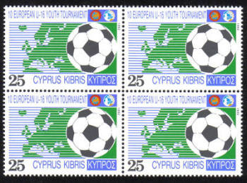 Cyprus Stamps SG 816 1992 10th Under 16 European Football Championship - Block of 4 MINT