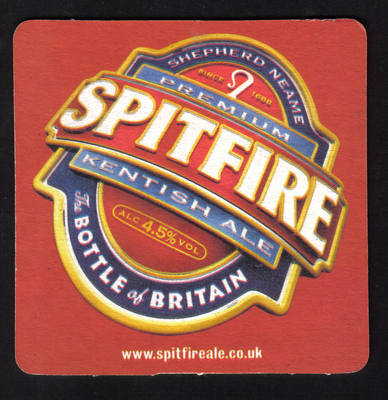 British Beermats Shepherd Neame, Kentish Ale "SPITFIRE" - UNUSED (z197)