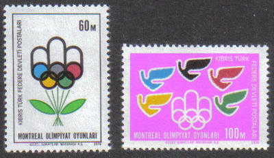 North Cyprus Stamps SG 034-35 1976 Montreal Olympics - MINT