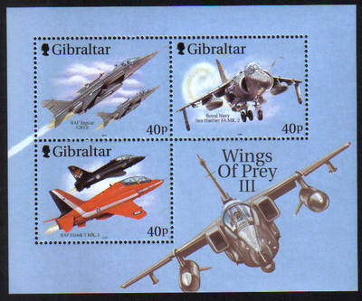 Gibraltar Stamps SG 0988 MS 2001 Wings of pray 3rd Series - MINT
