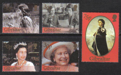 Gibraltar Stamps SG 0996-999 2002 Golden Jubilee - MINT