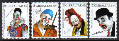 Gibraltar Stamps SG 1002-05 2002 Europa Circus Clowns - MINT