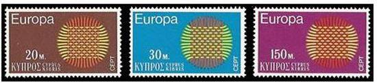 Cyprus stamps 1970 Europa Flaming Sun