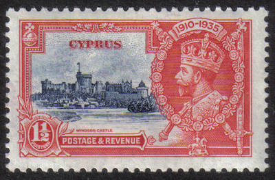 Cyprus Stamps SG 145 1935 One 1/2 Piastre Silver Jubilee KGV - MLH (h522)