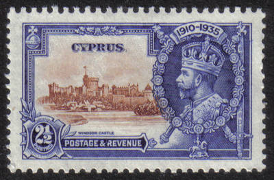 Cyprus Stamps SG 146 1935 Two 1/2 Piastre Silver Jubilee KGV - MLH (h524)