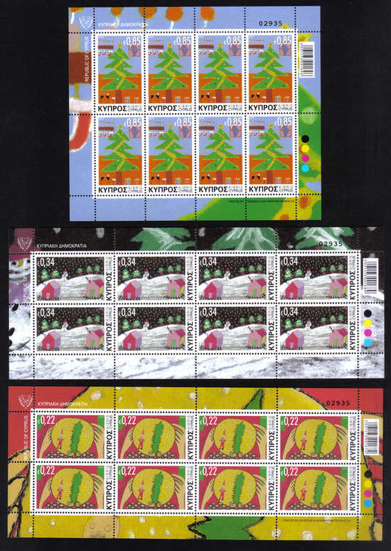 2013 Cyprus Stamps Christmas Full sheets