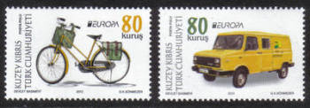 North Cyprus Stamps SG 0759-60 2013 Europa Postal Vehicles - MINT