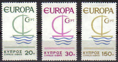 Cyprus Stamps SG 280-82 1966 Europa Ship - MLH