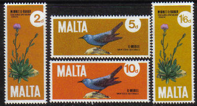 Malta Stamps SG 0456-59 1971 Plants and Birds - MINT