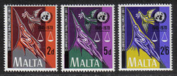 Malta Stamps SG 0441-43 1970 United Nations - MINT