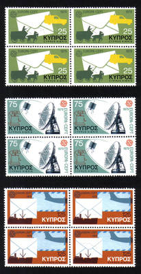 Cyprus Stamps SG 520-22 1979 Europa communications - Block of 4 MINT