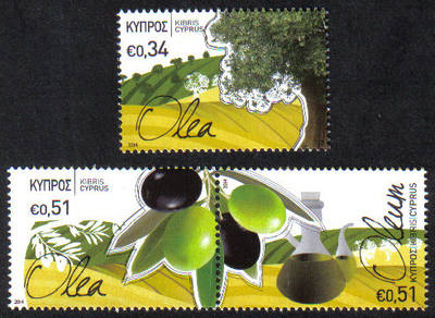 Cyprus Stamps SG 1312-14 2014 The Olive tree and its products - MINT